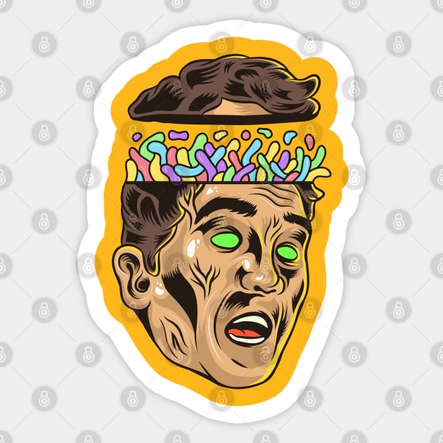Overthinking make your head explode Sticker by haloakuadit